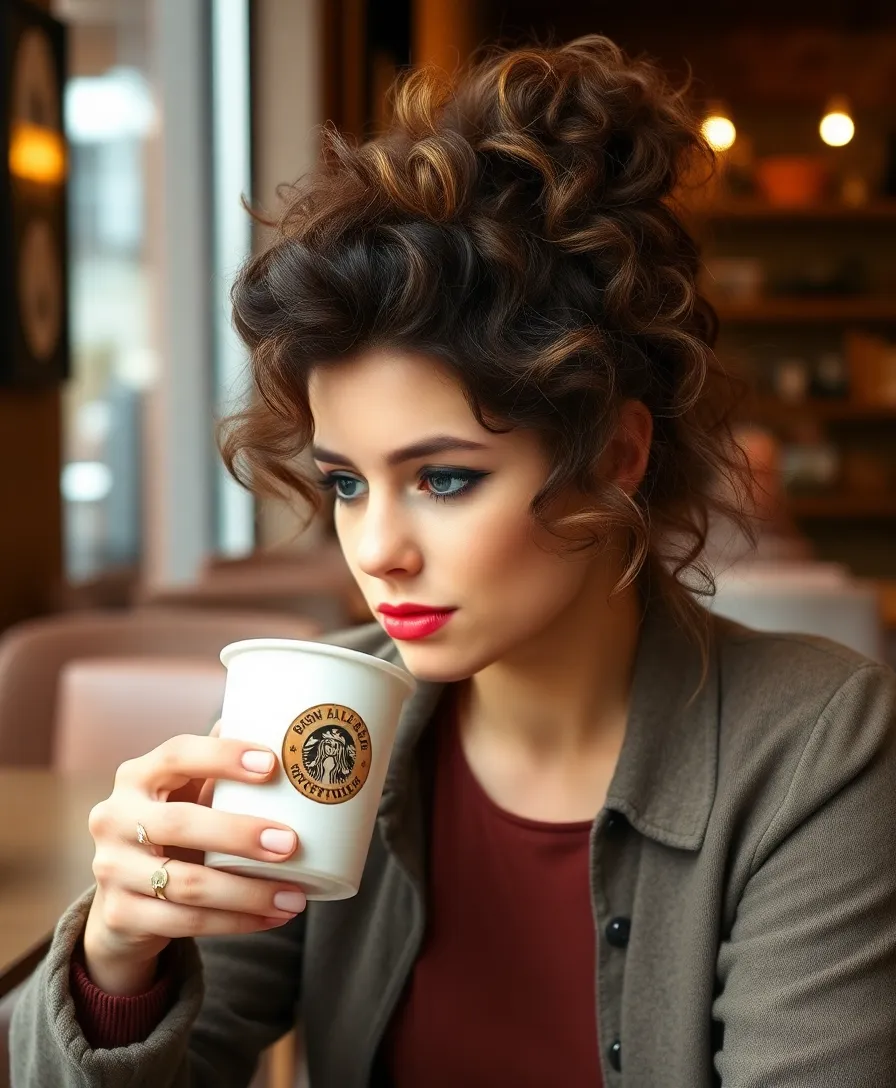 21 Short Curly Hairstyles You'll Be Obsessed With - 11. Messy Curly Bun