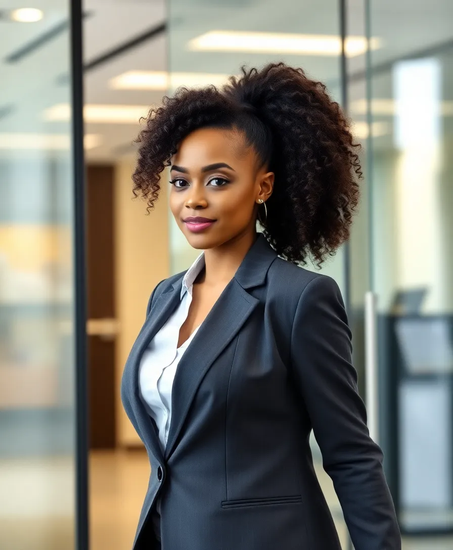 21 Effortlessly Chic Baddie Curly Hairstyles to Slay All Day (Check Out #12!) - 16. Curly Sleek Ponytail