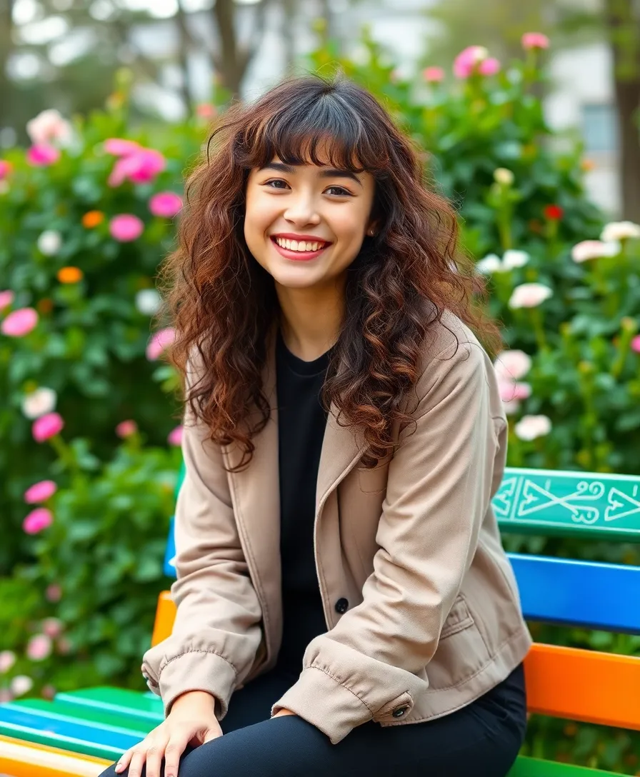 21 Effortlessly Chic Baddie Curly Hairstyles to Slay All Day (Check Out #12!) - 9. Curly Fringe