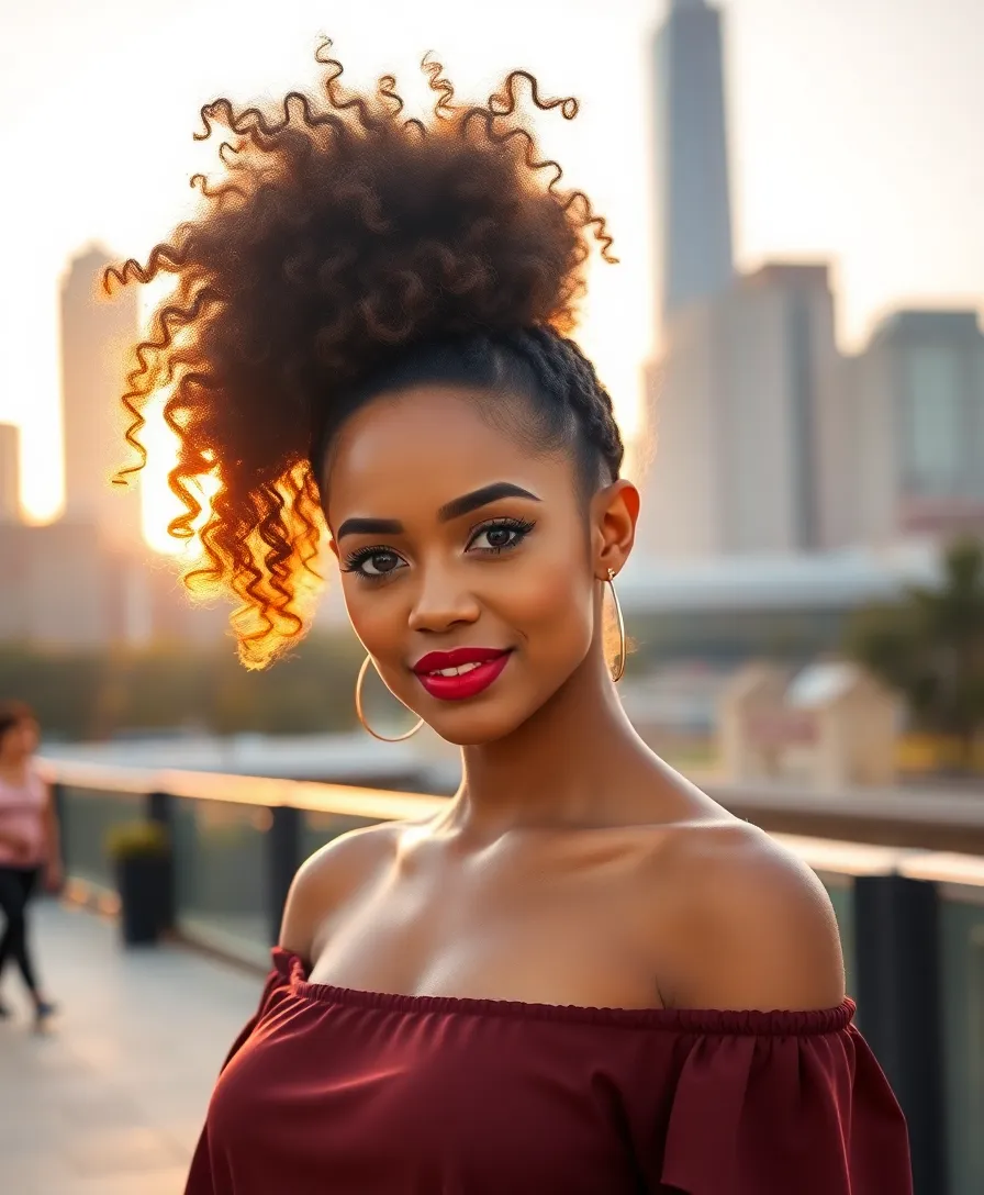 21 Effortlessly Chic Baddie Curly Hairstyles to Slay All Day (Check Out #12!) - 1. Voluminous Curly Ponytail