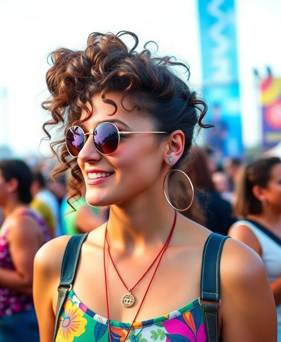 21 Effortlessly Chic Baddie Curly Hairstyles to Slay All Day (Check Out #12!) - 20. Curly Side Knot