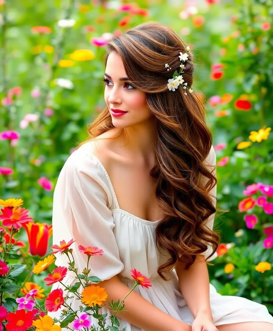 21 Effortlessly Chic Baddie Curly Hairstyles to Slay All Day (Check Out #12!) - 2. Half-Up, Half-Down Curls
