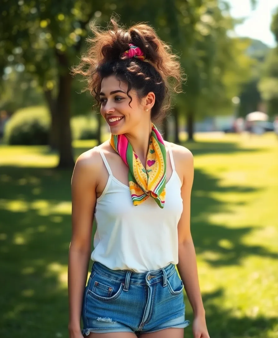 21 Effortlessly Chic Baddie Curly Hairstyles to Slay All Day (Check Out #12!) - 4. Messy Curly Bun