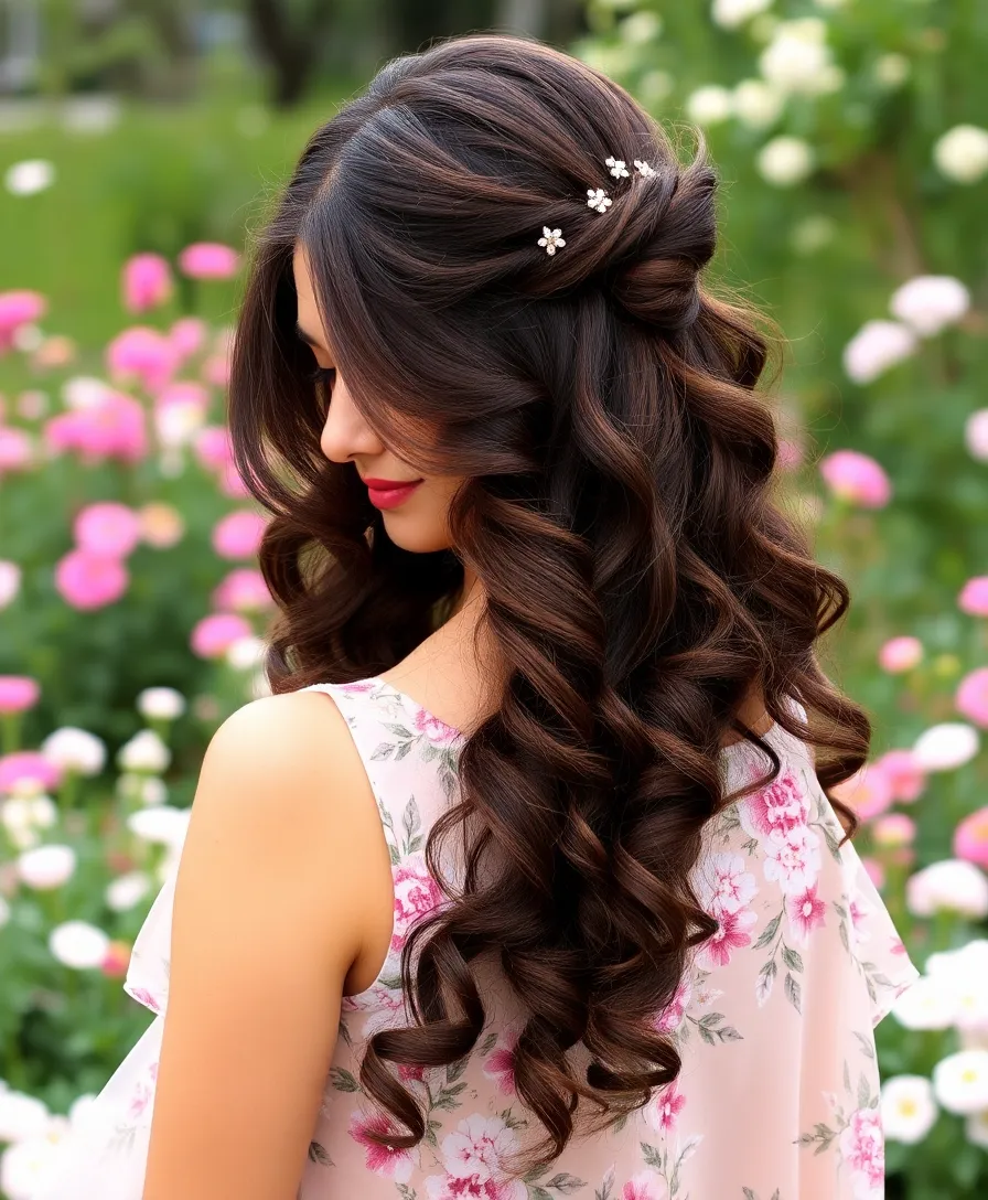 21 Amazing Easy Curly Hairstyles You Need to See - 3. Half-Up Half-Down Curls
