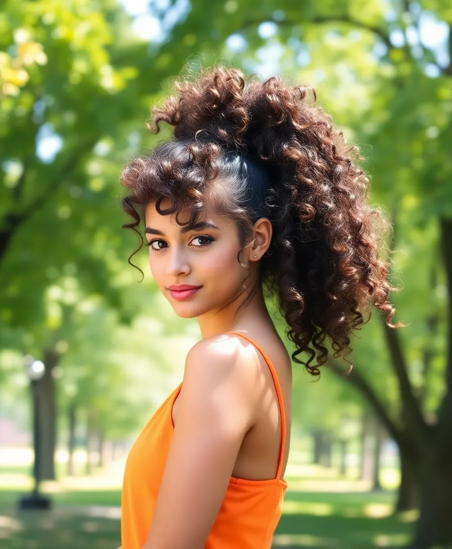 21 Amazing Easy Curly Hairstyles You Need to See - 2. Curly High Ponytail