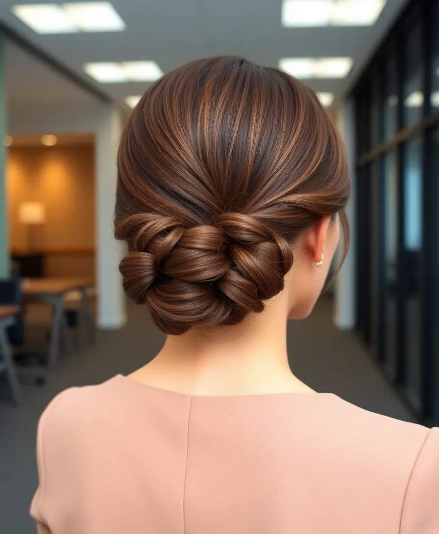 21 Amazing Easy Curly Hairstyles You Need to See - 13. Sleek Low Bun