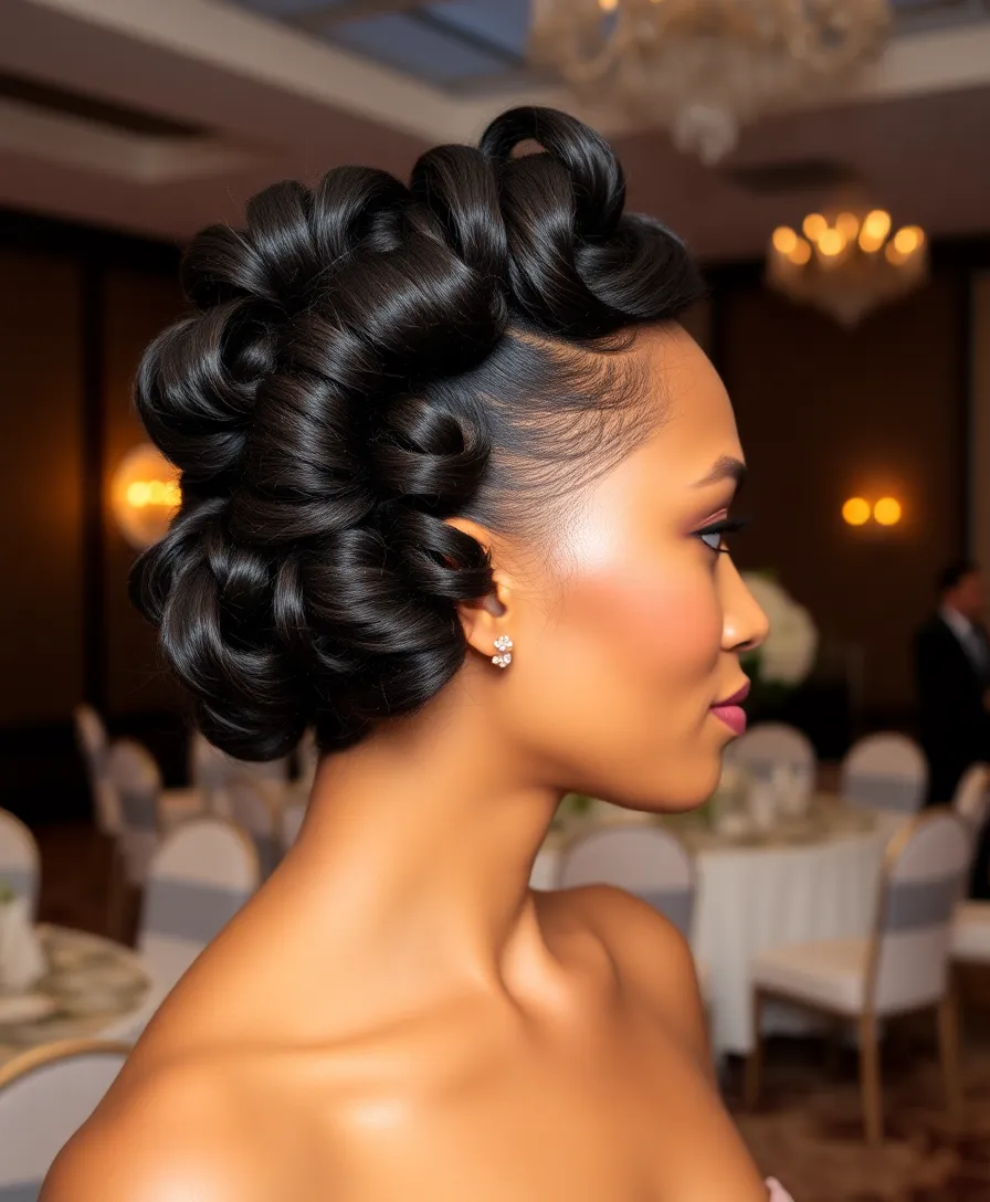 21 Amazing Easy Curly Hairstyles You Need to See - 7. Twisted Updo
