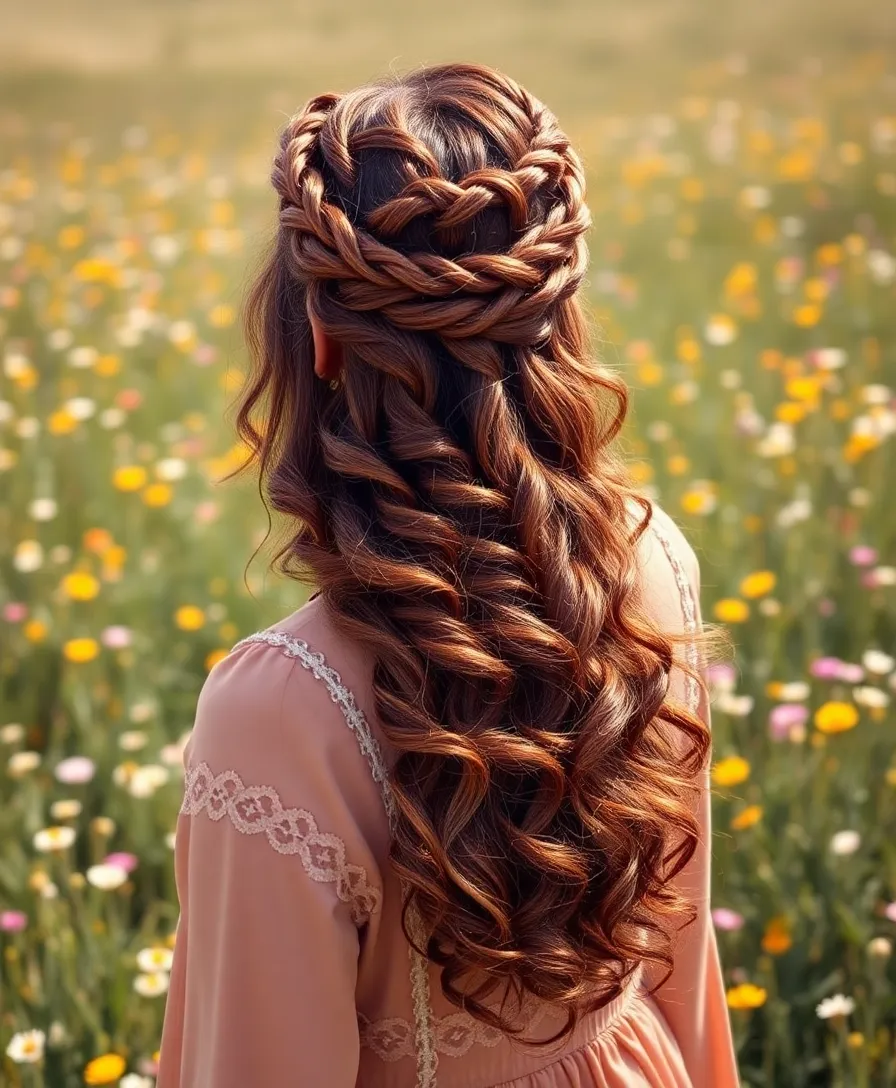 21 Amazing Easy Curly Hairstyles You Need to See - 5. Braided Crown