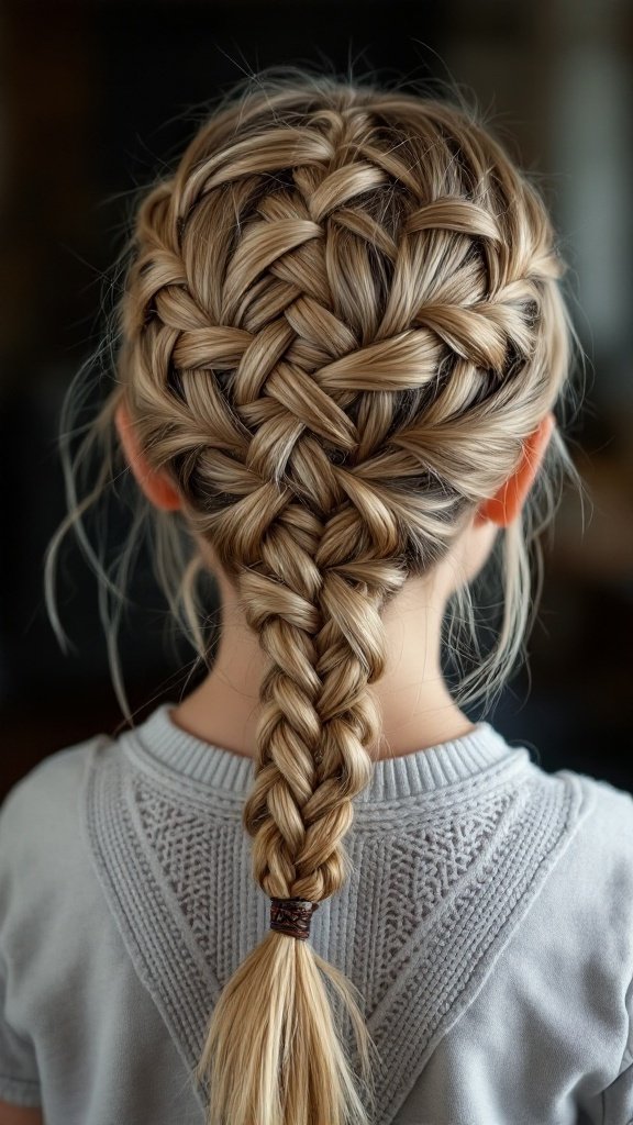Celtic Knot Braid hairstyle on a child
