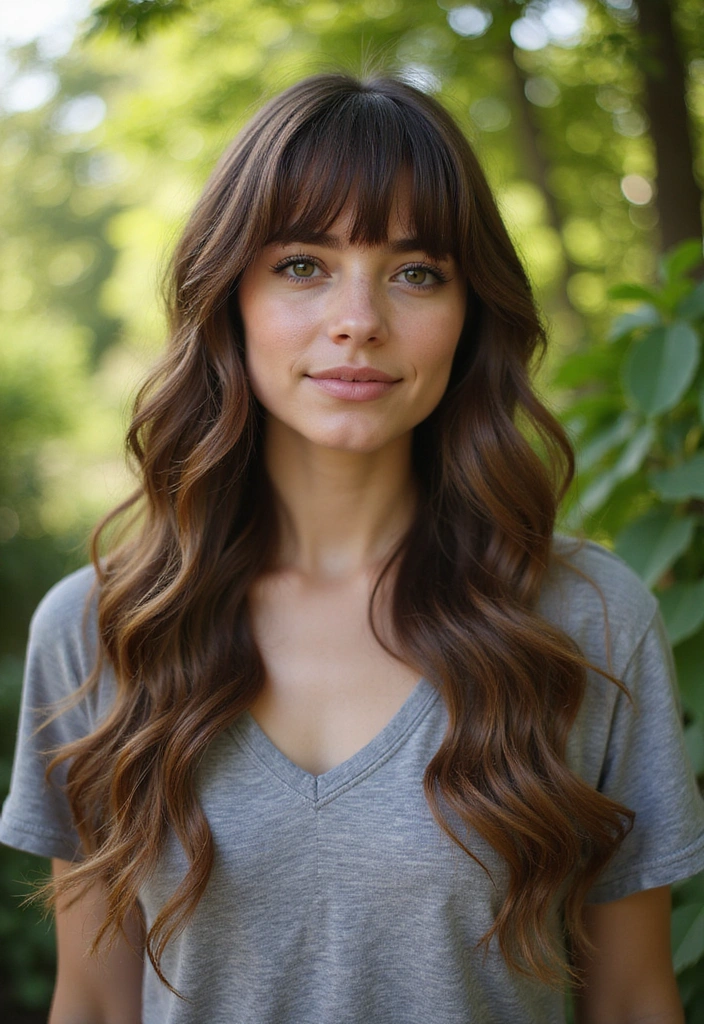 20 Celeb-Inspired Square Face Hairstyles You Can Rock Too (Wait Until You See #10!) - 2. Long Layers with Bangs