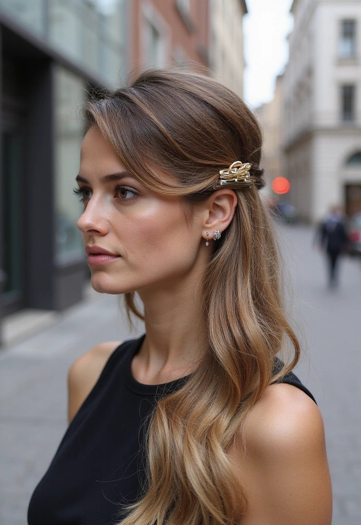21 Chic Half Up Half Down Hairstyles Perfect for Any Occasion (Wait Until You See #12!) - 20. Half Up Half Down with a Clip