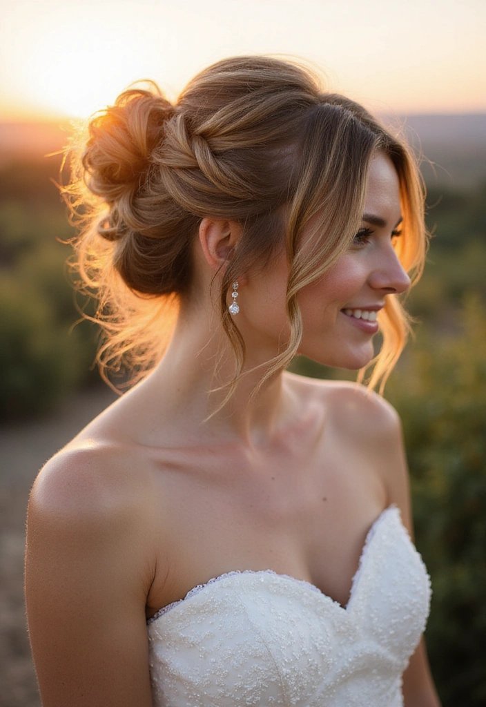 20 Chic Half Up Half Down Wedding Hairstyles to Elevate Your Bridal Look Instantly! - 6. Twisted Updo with Loose Strands