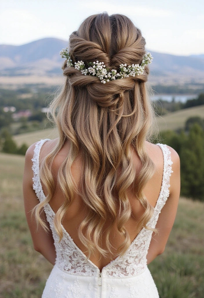 20 Chic Half Up Half Down Wedding Hairstyles to Elevate Your Bridal Look Instantly! - 7. Messy Bun Charm