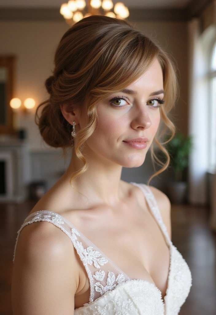 20 Chic Half Up Half Down Wedding Hairstyles to Elevate Your Bridal Look Instantly! - 9. Elegant Chignon with Loose Pieces