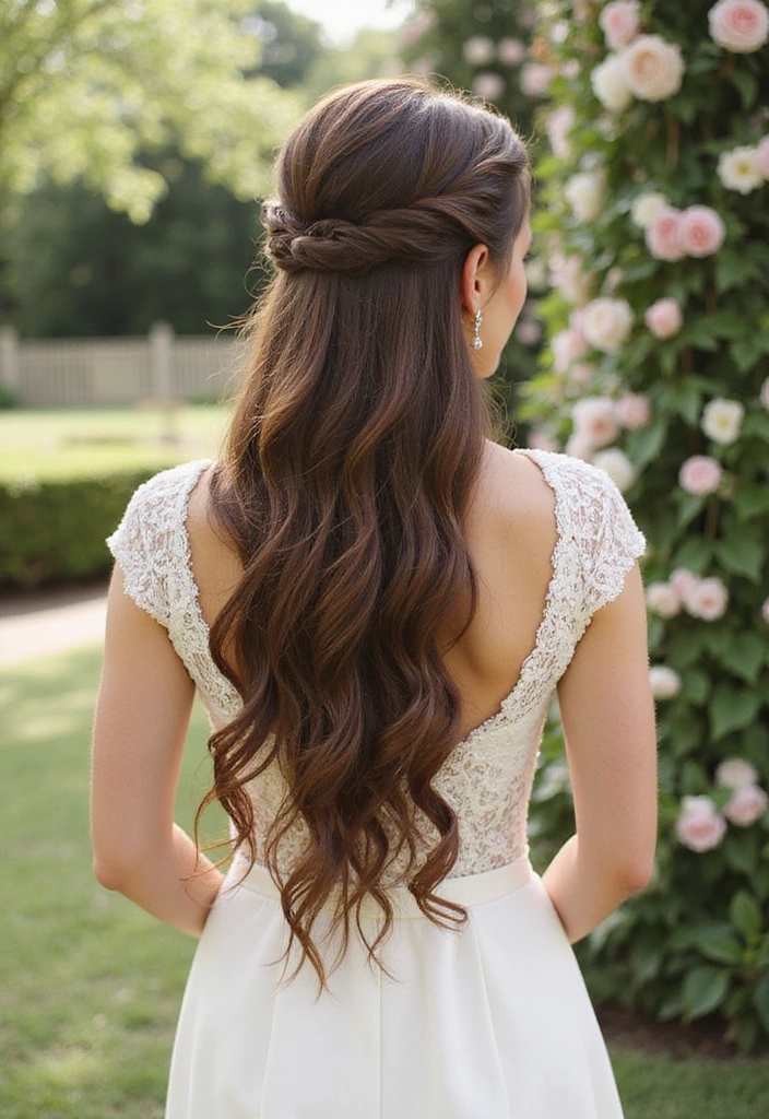 20 Chic Half Up Half Down Wedding Hairstyles to Elevate Your Bridal Look Instantly! - 15. Half Up with a Twist