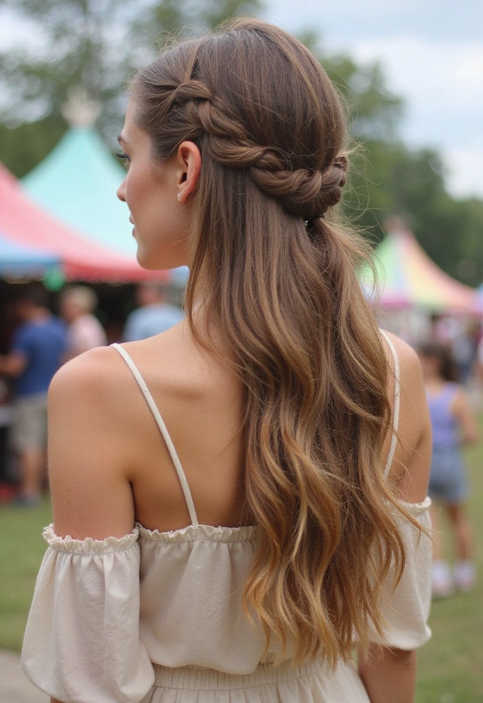 22 Cute Half Up Half Down Hairstyles That Will Steal the Show (You Won't Believe #11!) - 20. Half Up Loop Braid