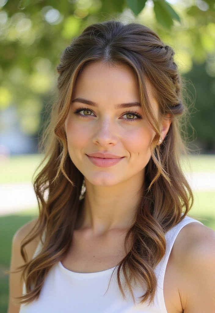 12 Simple Half Up Half Down Hairstyles for Effortless Everyday Glam! - 1. Twisted Half Updo