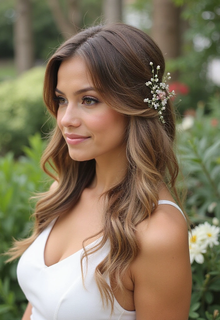 15 Celebrity-Inspired Side Part Hairstyles You’ll Want to Copy Right Now (Warning: #9 is a Showstopper!) - 8. The Half-Up, Half-Down Side Part