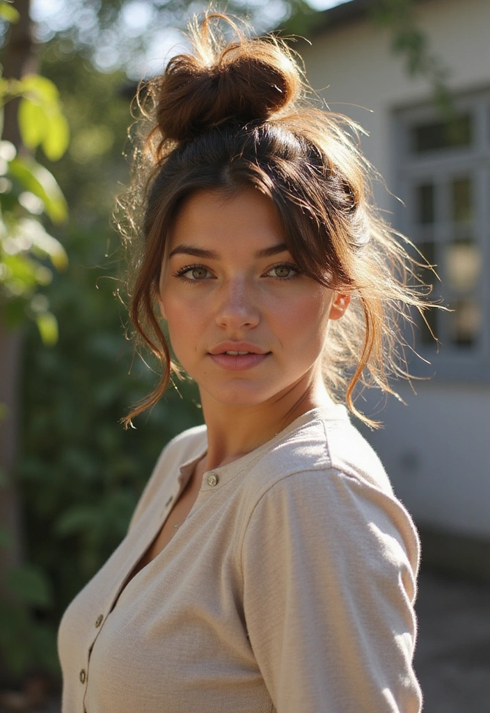 15 Celebrity-Inspired Side Part Hairstyles You’ll Want to Copy Right Now (Warning: #9 is a Showstopper!) - 6. The Messy Bun with a Side Part