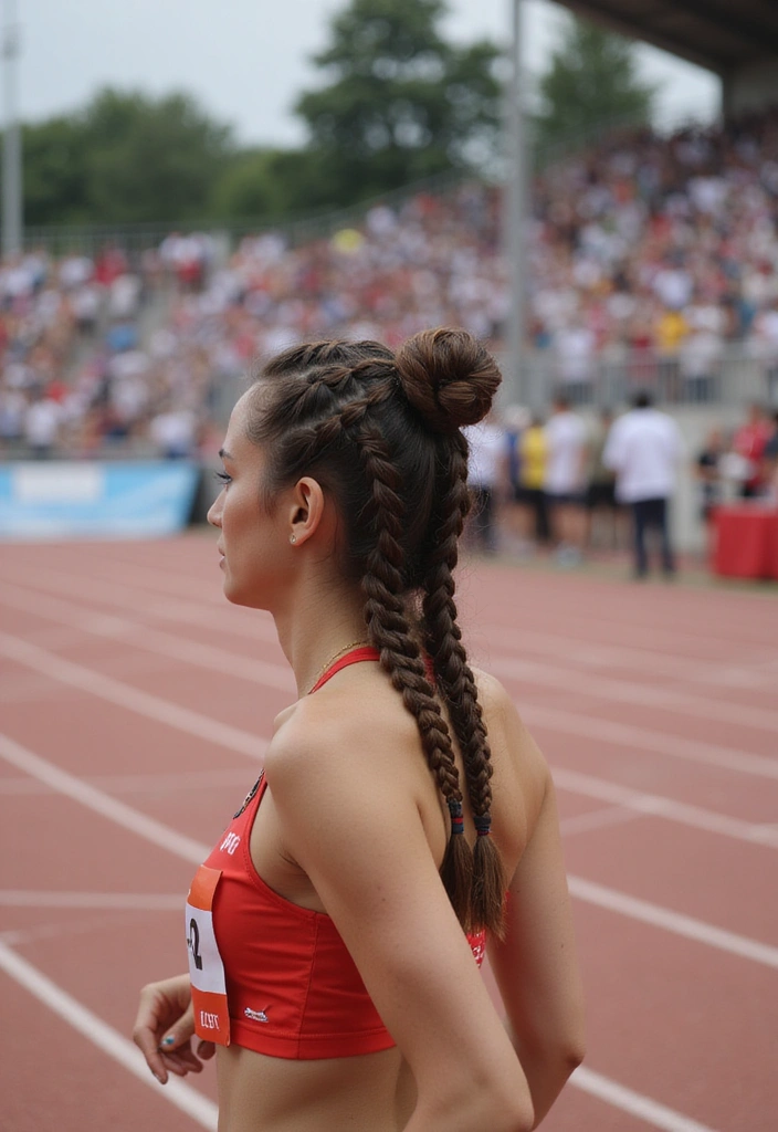 21 Versatile Athletic Hairstyles for Running That Will Turn Heads! - 13. Double Braided Updo