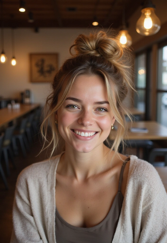 21 Easy Hairstyles That Will Transform Your Look in Minutes! - 5. Messy Top Knot