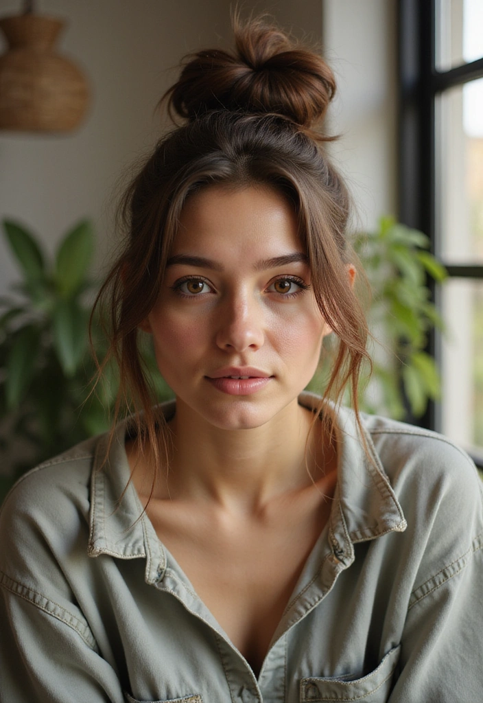 21 Easy Hairstyles for Short Hair That Will Transform Your Look Instantly! - 8. The Messy Bun