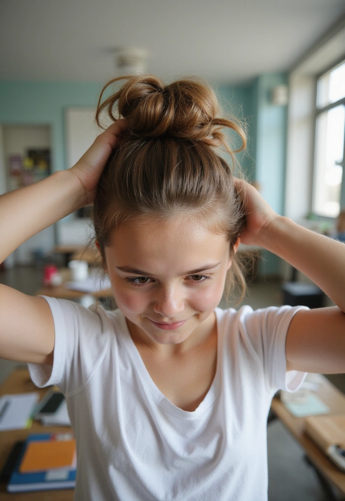 21 Easy Hairstyles for School That Will Save You Time (And Look Fabulous!) - 1. Messy Bun