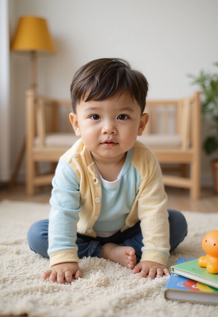 21 Stylish Baby Boy Hairstyles That Are Super Quick to Do! - 9. Side Swept Bangs