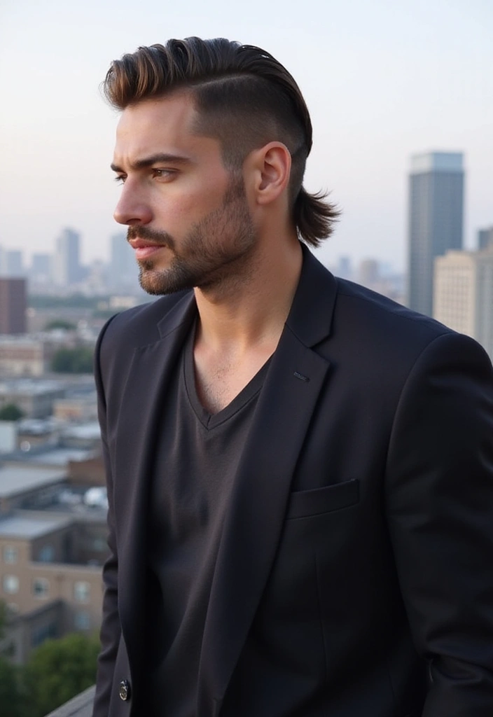 21 Mullet Hairstyles for Men That Prove Retro is the New Cool (You Won't Believe #12!) - 11. The Side-Swept Mullet: Chic and Stylish