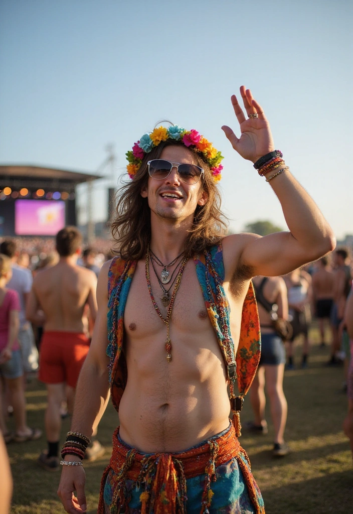 21 Mullet Hairstyles for Men That Prove Retro is the New Cool (You Won't Believe #12!) - 15. The Festival Mullet: Fun and Free-Spirited