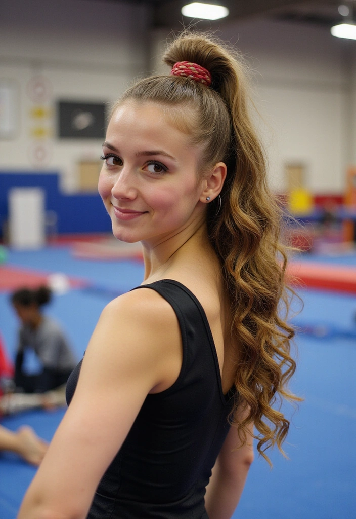 21 Stunning Gymnastics Hairstyles That Will Steal the Show (You Won't Believe #12!) - 7. Half-Up Half-Down with Curls