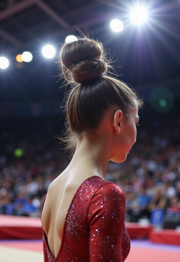 21 Stunning Gymnastics Hairstyles That Will Steal the Show (You Won't Believe #12!) - 10. Glittery Buns