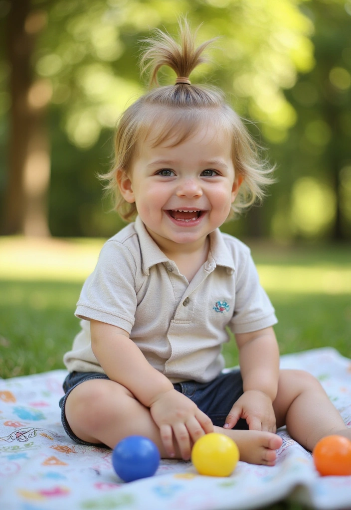 21 Stylish Baby Boy Hairstyles That Are Super Quick to Do! - 12. The Top Knot