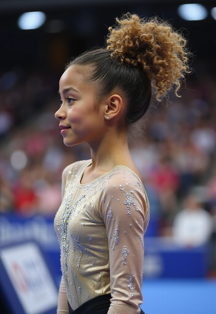 21 Stunning Gymnastics Hairstyles That Will Steal the Show (You Won't Believe #12!) - 14. Curly Updo