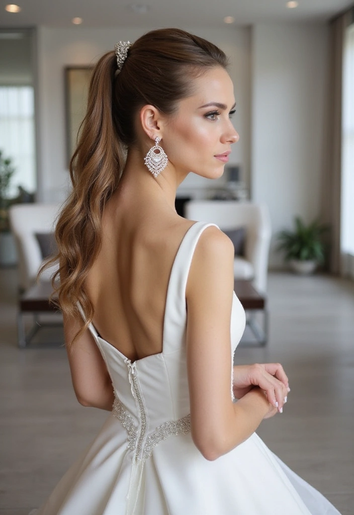 21 Wedding Hairstyles for Long Hair That Will Leave You Breathless! - 7. Sleek Ponytail