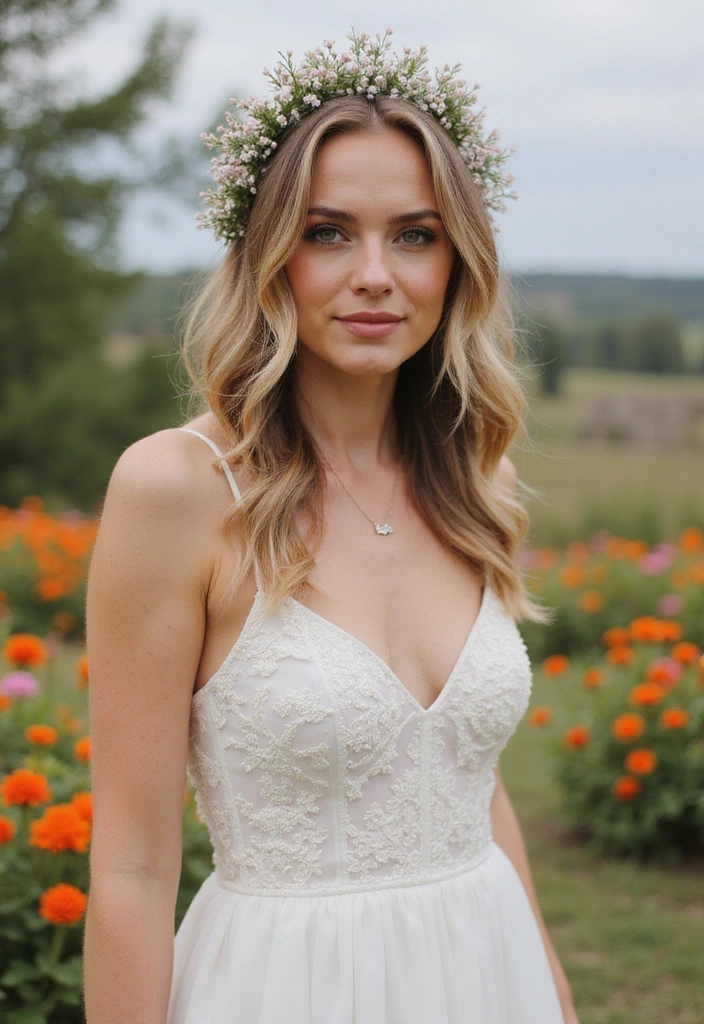 21 Wedding Hairstyles for Long Hair That Will Leave You Breathless! - 18. Layered Waves with a Headpiece