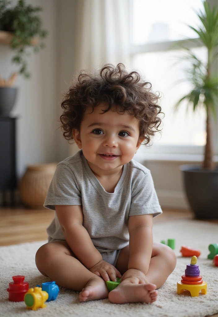21 Stylish Baby Boy Hairstyles That Are Super Quick to Do! - 3. Curly Top