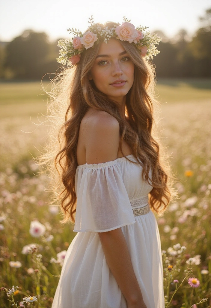 21 Wedding Hairstyles for Long Hair That Will Leave You Breathless! - 11. Boho Waves with Headband