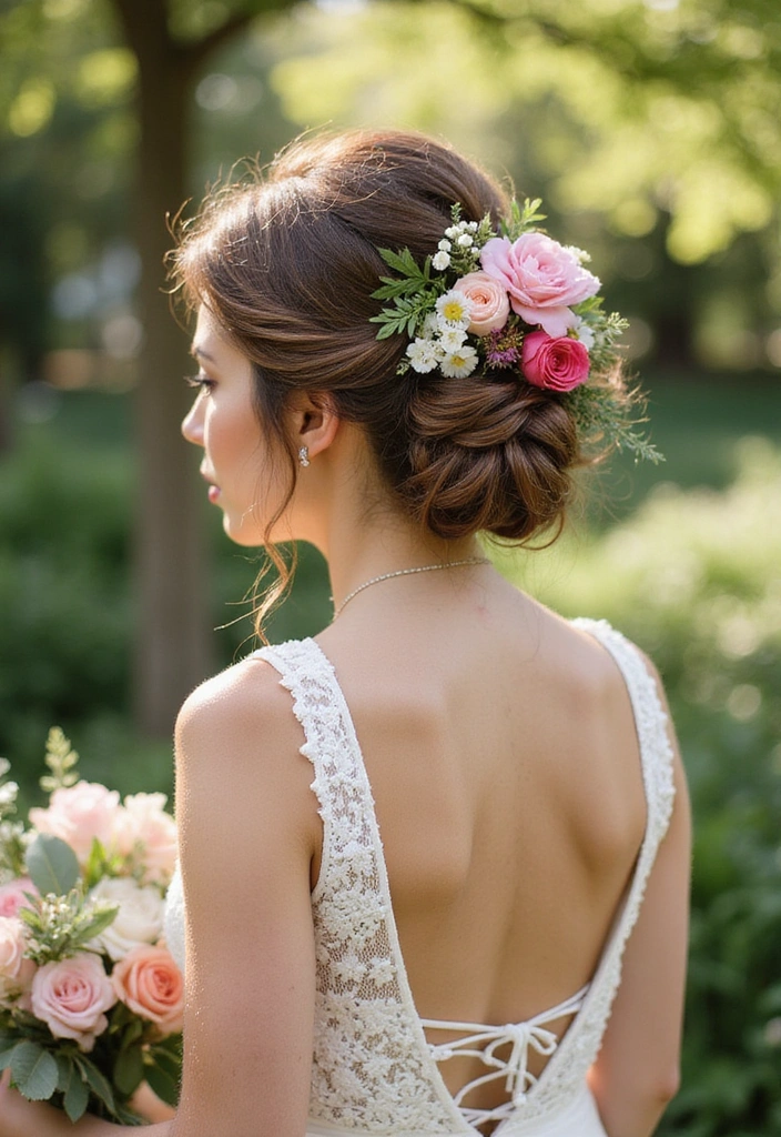 21 Stunning Wedding Hairstyles That Will Leave Everyone Breathless (You Won't Believe #9!) - 10. Floral Updo
