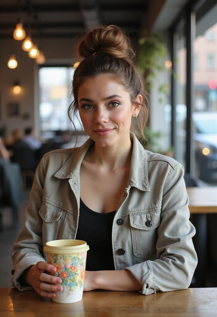 21 Casual Hairstyles for Medium Hair That Will Transform Your Look in Minutes! - 7. Chic Top Knot