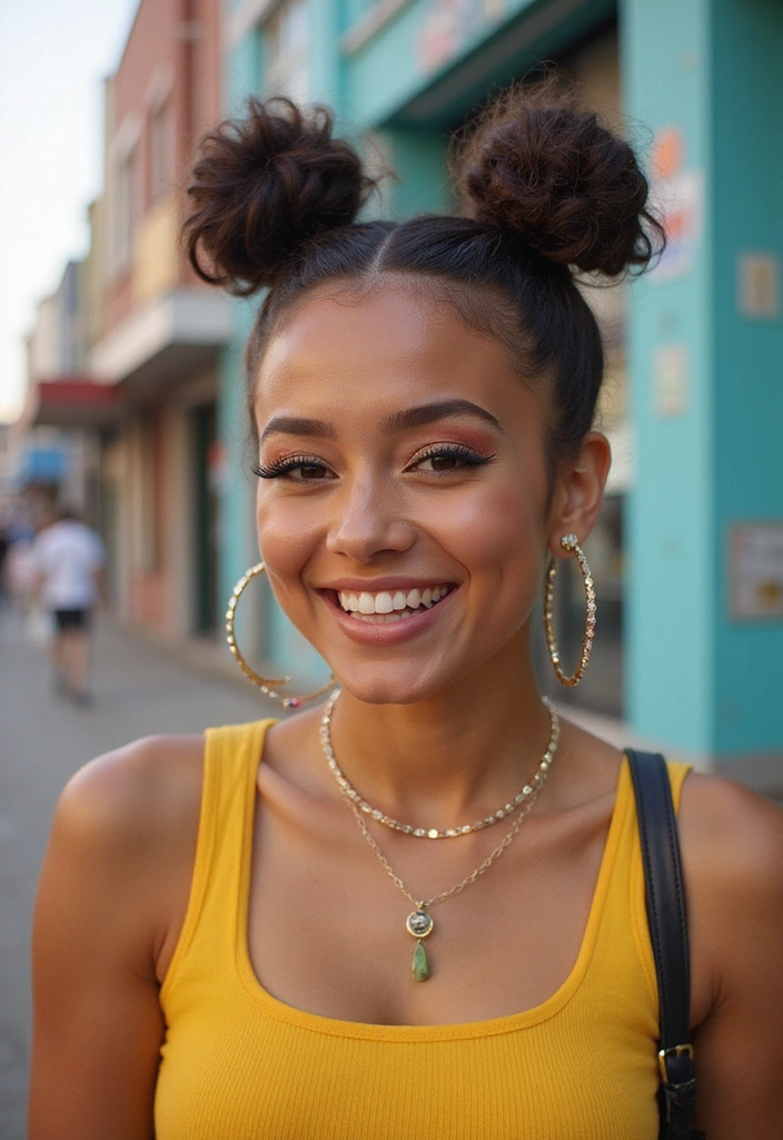 21 Casual Hairstyles for Long Hair That'll Turn Heads (You Won't Believe #11!) - 11. Chic Double Buns (You Won't Believe This!)
