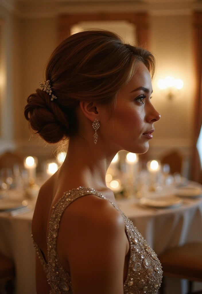 22 Elegant Oval Face Hairstyles That'll Make You Feel Like Royalty! - 15. Glamorous Updo