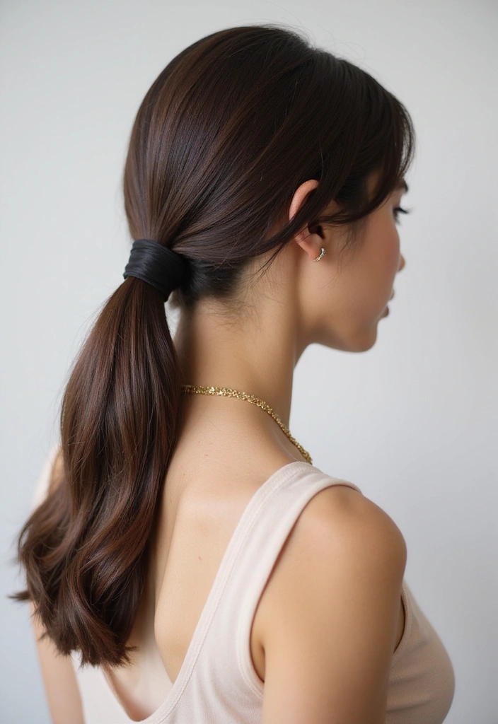 22 Elegant Oval Face Hairstyles That'll Make You Feel Like Royalty! - 3. Sleek Low Ponytail