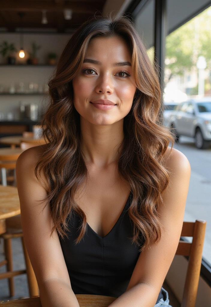 22 Elegant Oval Face Hairstyles That'll Make You Feel Like Royalty! - 19. Center Part with Waves