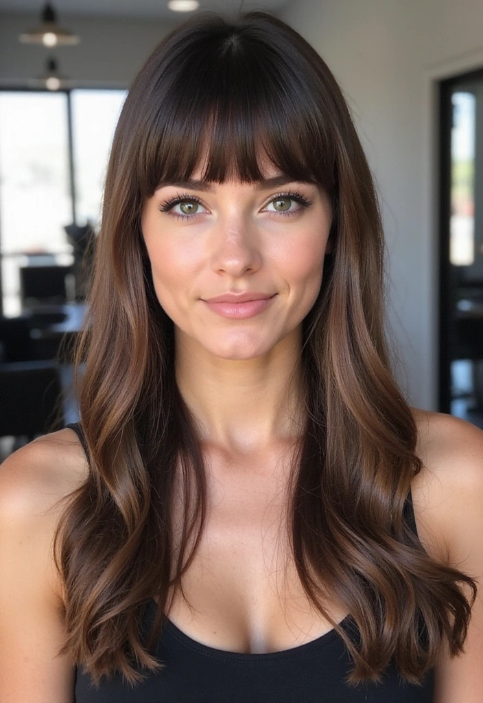 21 Volume-Boosting Round Face Hairstyles That Will Change Your Look Forever (Don’t Skip #11!) - 2. Long, Blunt Cut with Layers