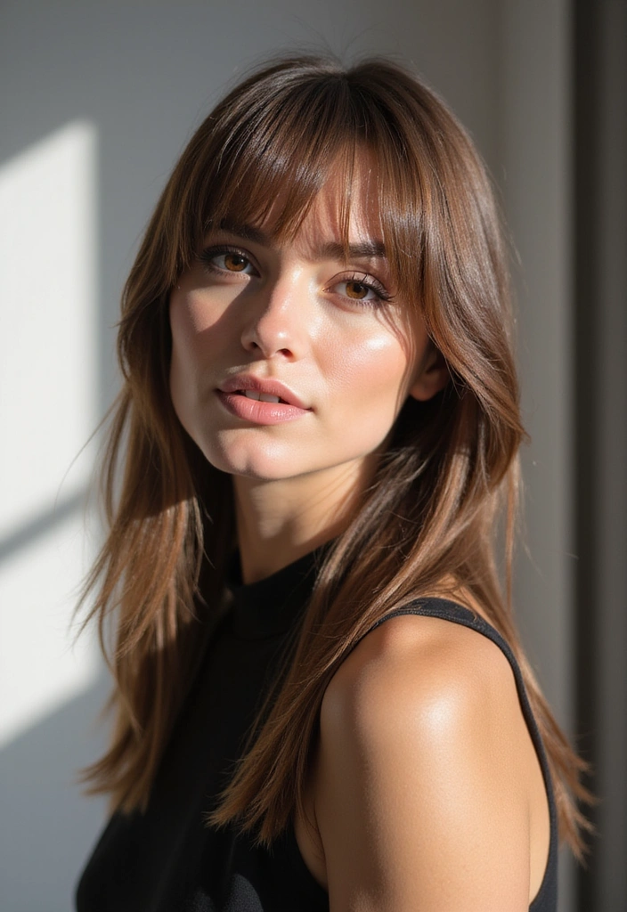 21 Volume-Boosting Round Face Hairstyles That Will Change Your Look Forever (Don’t Skip #11!) - 21. Sleek Straight Hair with Layers