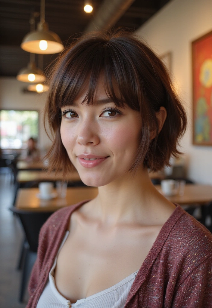 21 Volume-Boosting Round Face Hairstyles That Will Change Your Look Forever (Don’t Skip #11!) - 14. Short Shag with Bangs
