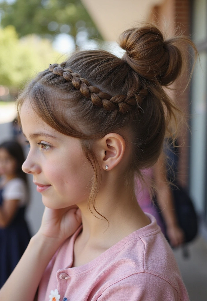 21 Braided Haircuts for Kids That'll Turn Heads at School (Wait Until You See #9!) - 15. Twisted Braid Bun