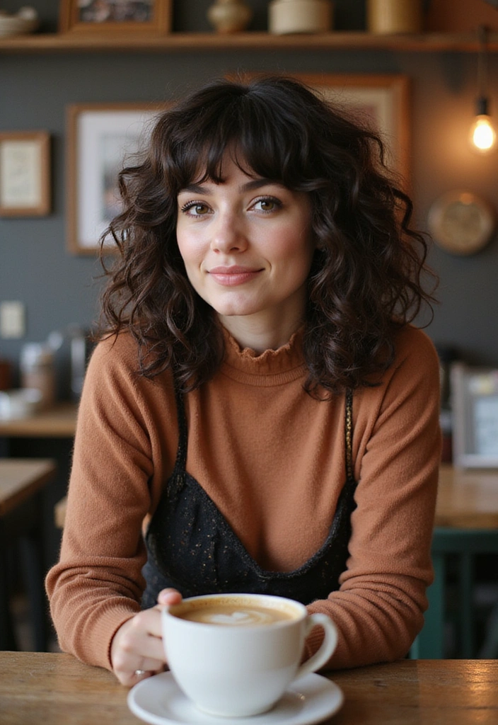 21 Stunning Short Curly Haircuts That'll Make You Book Your Next Salon Appointment Instantly! - 15. Curly Shag with Bangs
