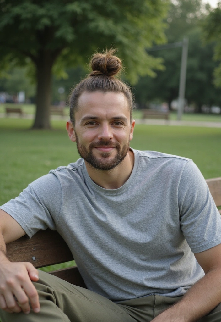 21 Male Curly Hairstyles That Will Turn Heads (You Won't Believe #12!) - 14. The Messy Top Knot